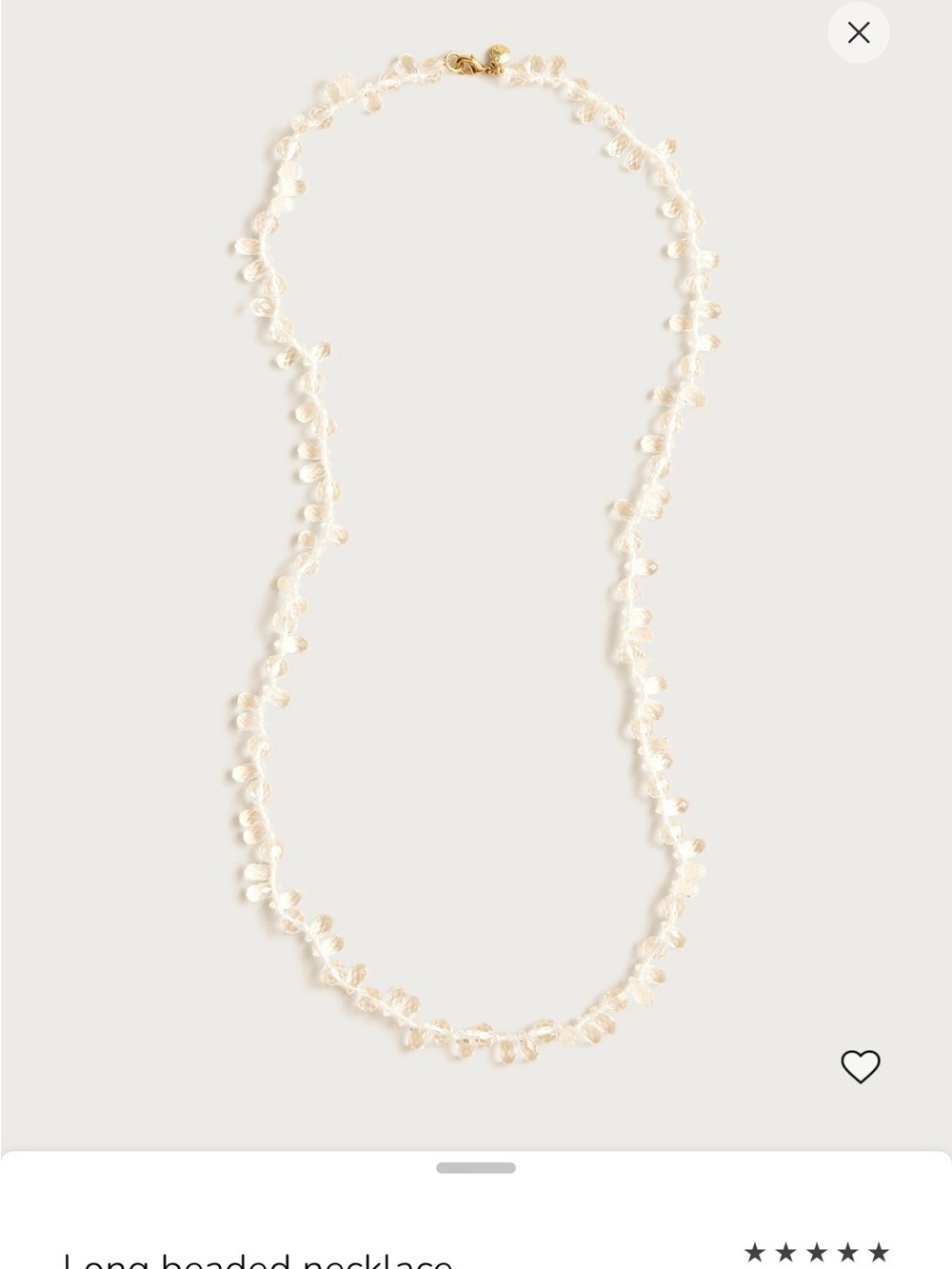 J. Crew Cream Bead Cluster Necklace with Gold-Tone Clasp